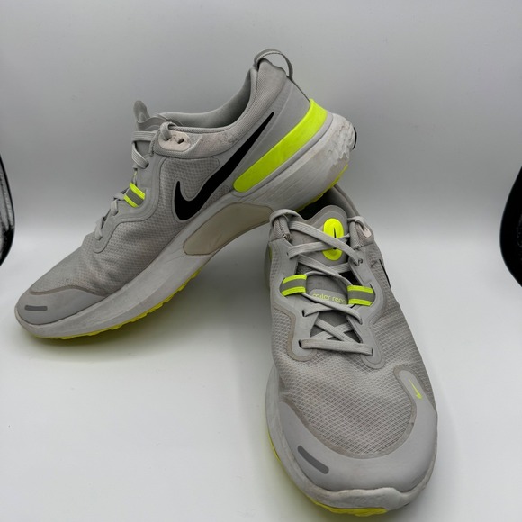 Nike Miler React Running Shoes Mens Size 14 Gray Neon Yellow CW1777-005 Sneakers